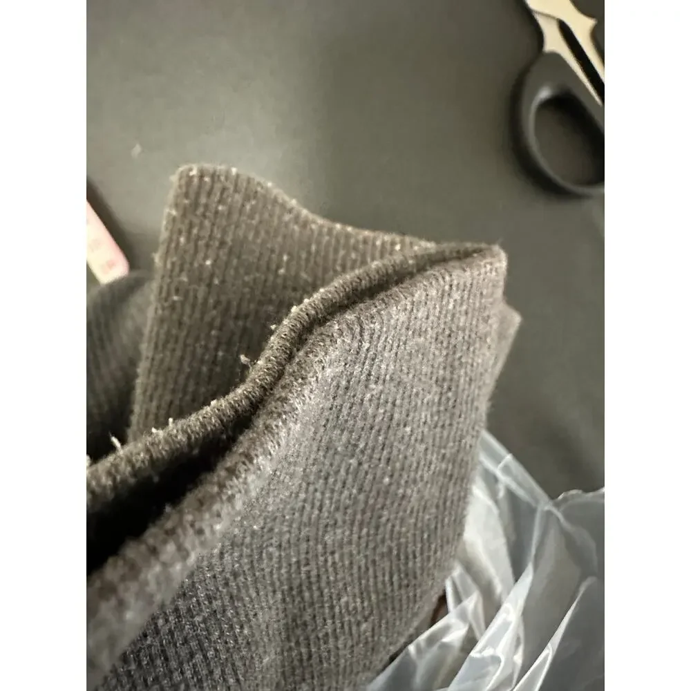 Y2K American Eagle Gray Thermal Pullover Sweater Hooded Shawl Neck Women Large - Picture 9 of 9